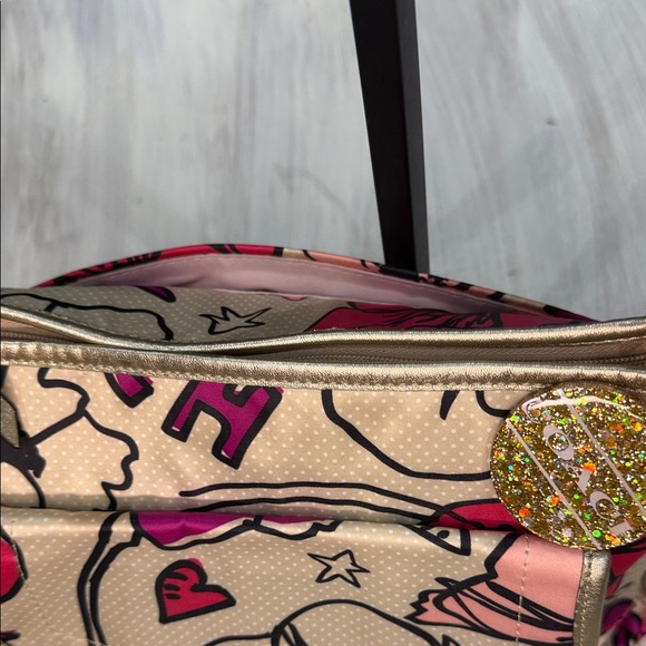 Coach Poppy Beige and Pink Floral Graphic Shoulder Bag